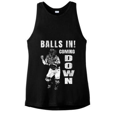 Baseball Catcher - Balls In - Coming Down - Baseball Ladies PosiCharge Tri-Blend Wicking Tank