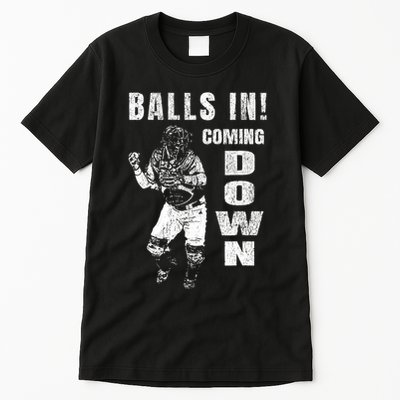 Baseball Catcher - Balls In - Coming Down - Baseball Tall T-Shirt