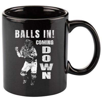 Baseball Catcher - Balls In - Coming Down - Baseball 11oz C Handle Ceramic Mug