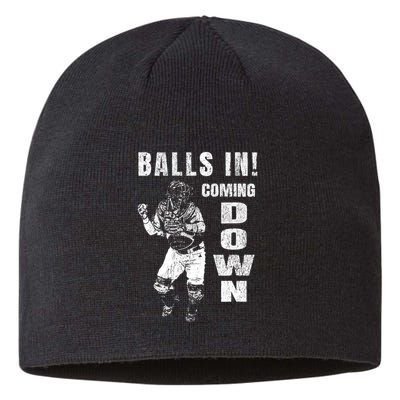 Baseball Catcher - Balls In - Coming Down - Baseball Sustainable Beanie