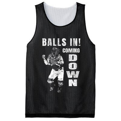 Baseball Catcher - Balls In - Coming Down - Baseball Mesh Reversible Basketball Jersey Tank