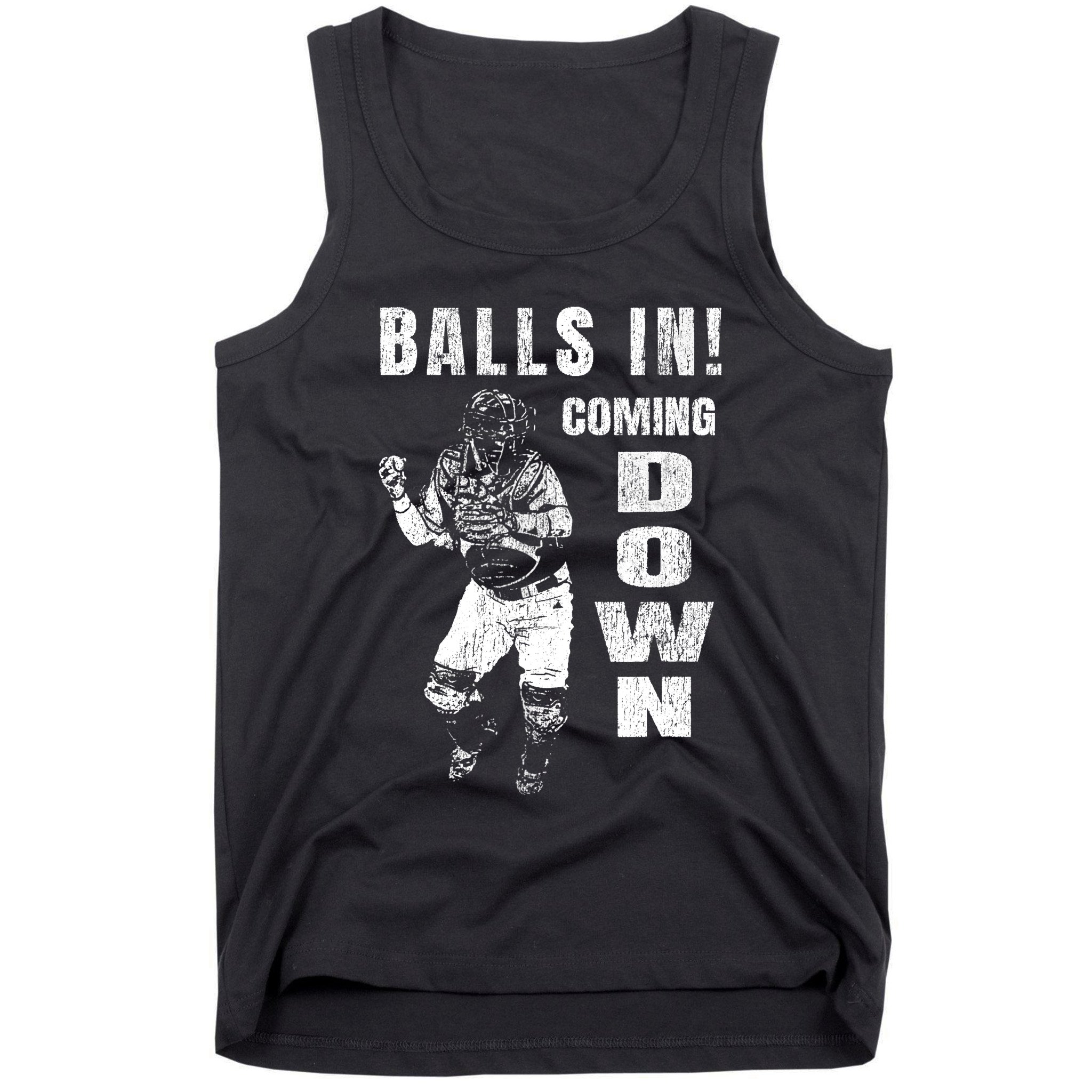 Baseball Catcher - Balls In - Coming Down - Baseball Tank Top