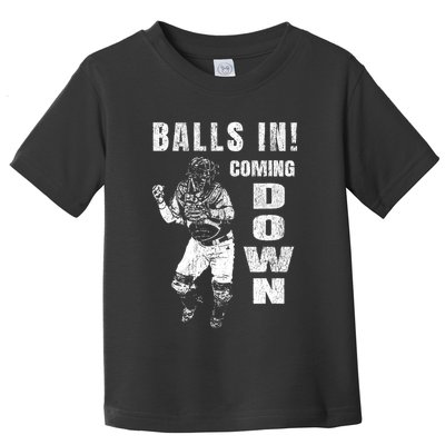 Baseball Catcher - Balls In - Coming Down - Baseball Toddler T-Shirt
