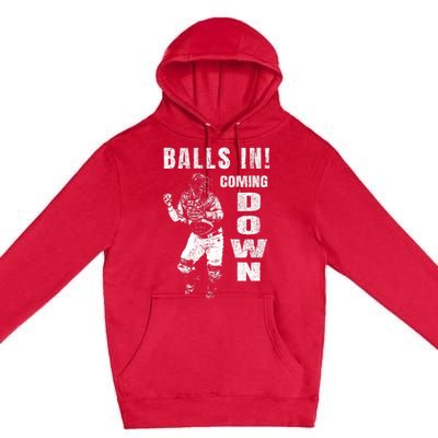 Baseball Catcher - Balls In - Coming Down - Baseball Premium Pullover Hoodie