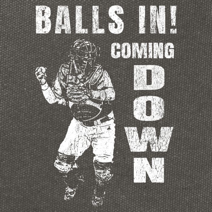 Baseball Catcher - Balls In - Coming Down - Baseball Cotton Canvas Backpack