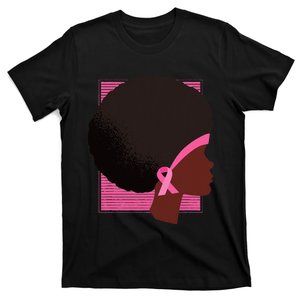 Breast Cancer Black African American  Support Pink T-Shirt