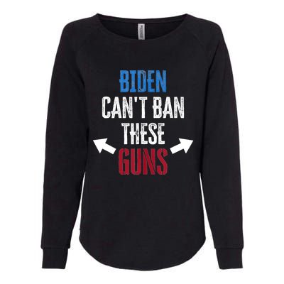 Biden Can't Ban Gift These Guns Gym Workout Funny Weightlifting Gift Womens California Wash Sweatshirt