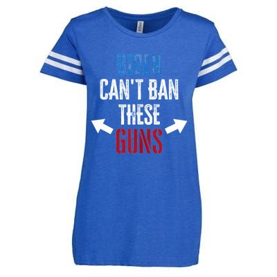 Biden Can't Ban Gift These Guns Gym Workout Funny Weightlifting Gift Enza Ladies Jersey Football T-Shirt