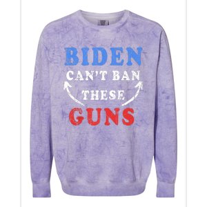 Biden CanT Ban These Guns Gym Workout Funny Weightlifting Colorblast Crewneck Sweatshirt