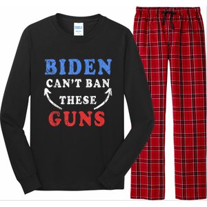 Biden CanT Ban These Guns Gym Workout Funny Weightlifting Long Sleeve Pajama Set