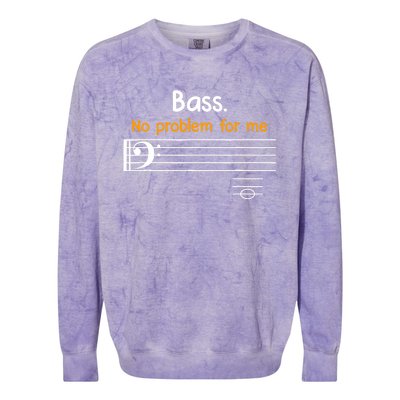 Bass clef bass is not a problem for me music notes Colorblast Crewneck Sweatshirt