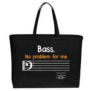 Bass clef bass is not a problem for me music notes Cotton Canvas Jumbo Tote