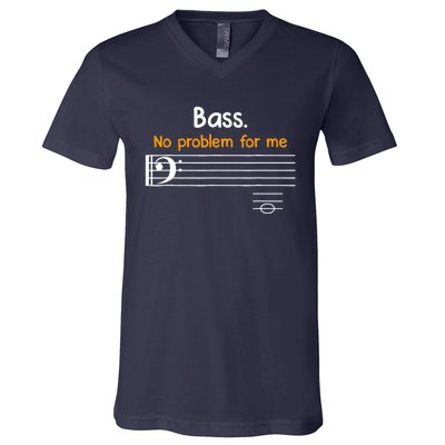 Bass clef bass is not a problem for me music notes V-Neck T-Shirt