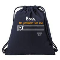 Bass clef bass is not a problem for me music notes Drawstring Bag