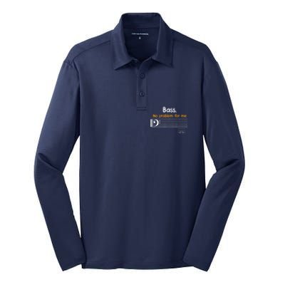 Bass clef bass is not a problem for me music notes Silk Touch Performance Long Sleeve Polo