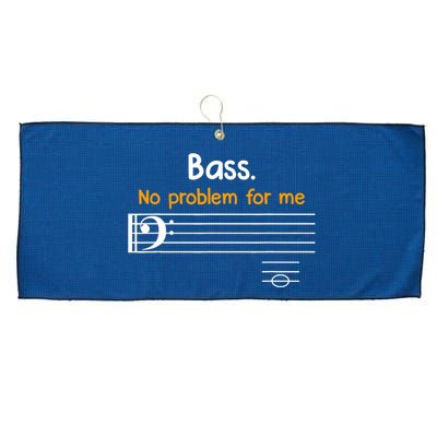 Bass clef bass is not a problem for me music notes Large Microfiber Waffle Golf Towel