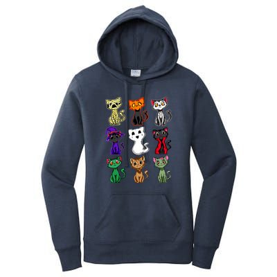 Black Cat Boo Halloween Cute Cat Costume Girls Women's Pullover Hoodie