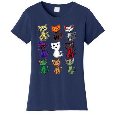 Black Cat Boo Halloween Cute Cat Costume Girls Women's T-Shirt