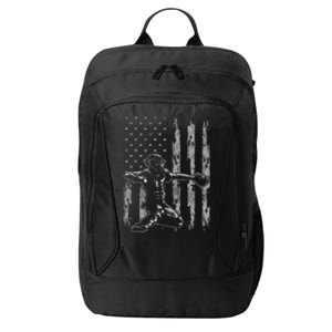 Baseball Catcher Baseball Usa Flag City Backpack