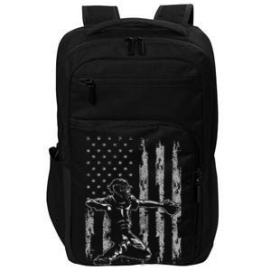 Baseball Catcher Baseball Usa Flag Impact Tech Backpack