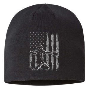 Baseball Catcher Baseball Usa Flag Sustainable Beanie