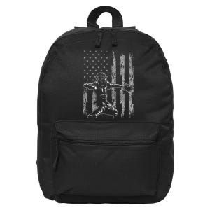 Baseball Catcher Baseball Usa Flag 16 in Basic Backpack