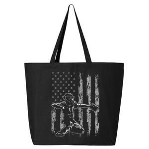 Baseball Catcher Baseball Usa Flag 25L Jumbo Tote