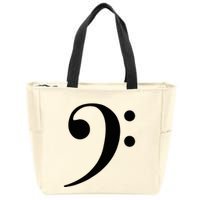 Bass Clef Zip Tote Bag