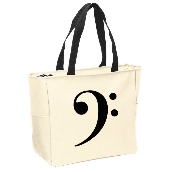 Bass Clef Zip Tote Bag