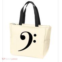 Bass Clef Zip Tote Bag