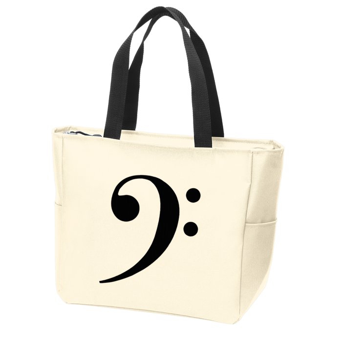 Bass Clef Zip Tote Bag