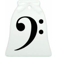 Bass Clef Ceramic Bell Ornament