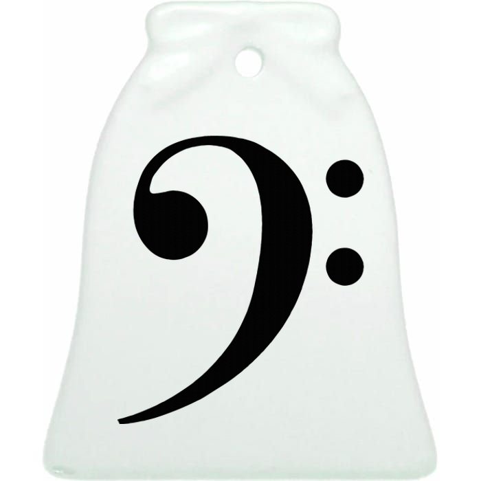 Bass Clef Ceramic Bell Ornament