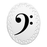 Bass Clef Ceramic Oval Ornament