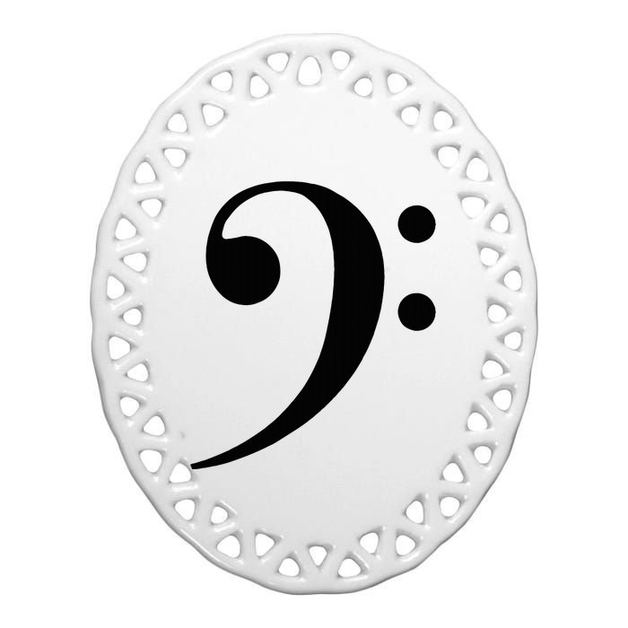 Bass Clef Ceramic Oval Ornament