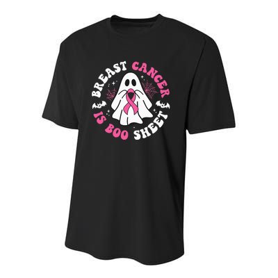 Breast Cancer Boo Ghost Halloween Breast Cancer Awareness Youth Performance Sprint T-Shirt