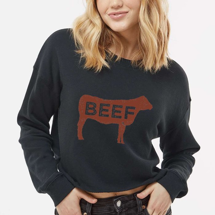 Beef Cattle Cropped Pullover Crew