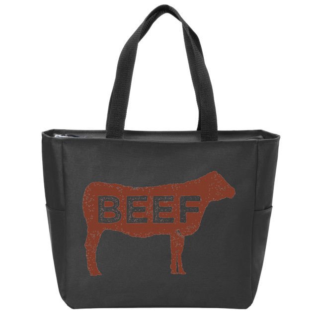 Beef Cattle Zip Tote Bag