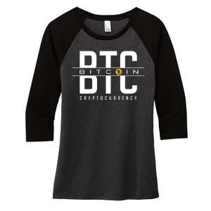 Bitcoin Cryptocurrency Women's Tri-Blend 3/4-Sleeve Raglan Shirt