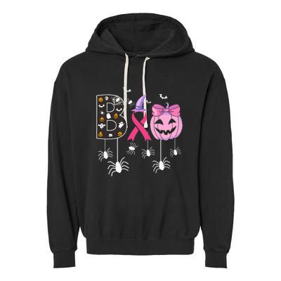 Breast Cancer Boo Halloween Breast Cancer Awareness Garment-Dyed Fleece Hoodie