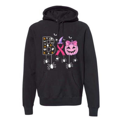 Breast Cancer Boo Halloween Breast Cancer Awareness Premium Hoodie