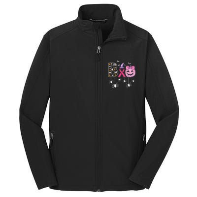 Breast Cancer Boo Halloween Breast Cancer Awareness Core Soft Shell Jacket