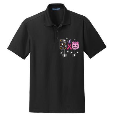 Breast Cancer Boo Halloween Breast Cancer Awareness Dry Zone Grid Polo