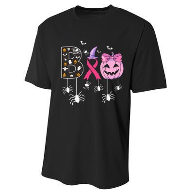 Breast Cancer Boo Halloween Breast Cancer Awareness Performance Sprint T-Shirt