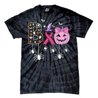 Breast Cancer Boo Halloween Breast Cancer Awareness Tie-Dye T-Shirt