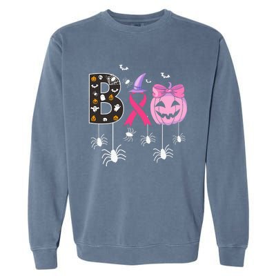 Breast Cancer Boo Halloween Breast Cancer Awareness Garment-Dyed Sweatshirt