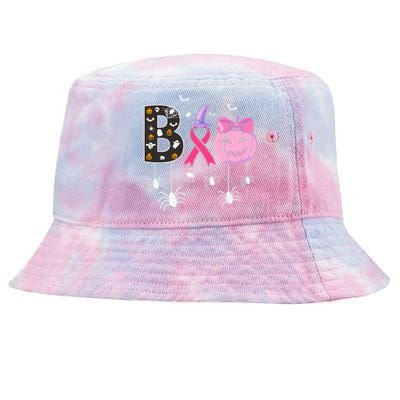 Breast Cancer Boo Halloween Breast Cancer Awareness Tie-Dyed Bucket Hat