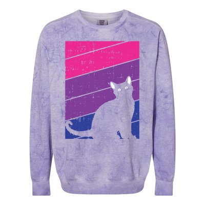 Black Cat Bisexual Pride Kitten Lover Lgbtq Proud Ally Bi Gift Colorblast Crewneck Sweatshirt