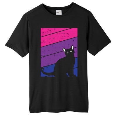 Black Cat Bisexual Pride Kitten Lover Lgbtq Proud Ally Bi Gift Tall Fusion ChromaSoft Performance T-Shirt