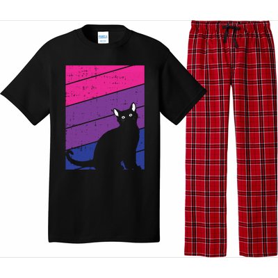 Black Cat Bisexual Pride Kitten Lover Lgbtq Proud Ally Bi Gift Pajama Set